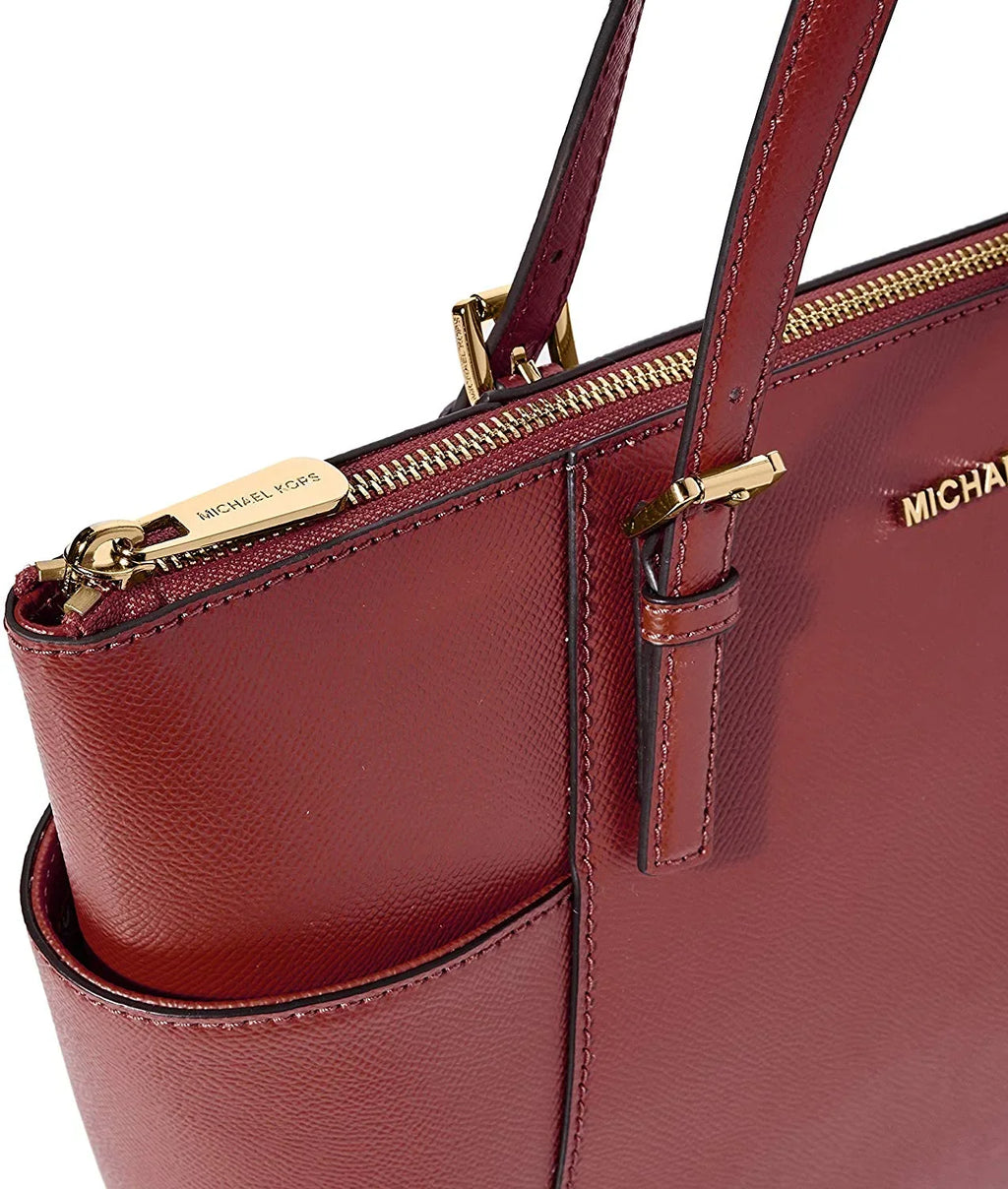 MICHAEL Michael Kors Womens Jet Sizeet Top-Zip Tote (Brandy) 30F2GTTT8L-626