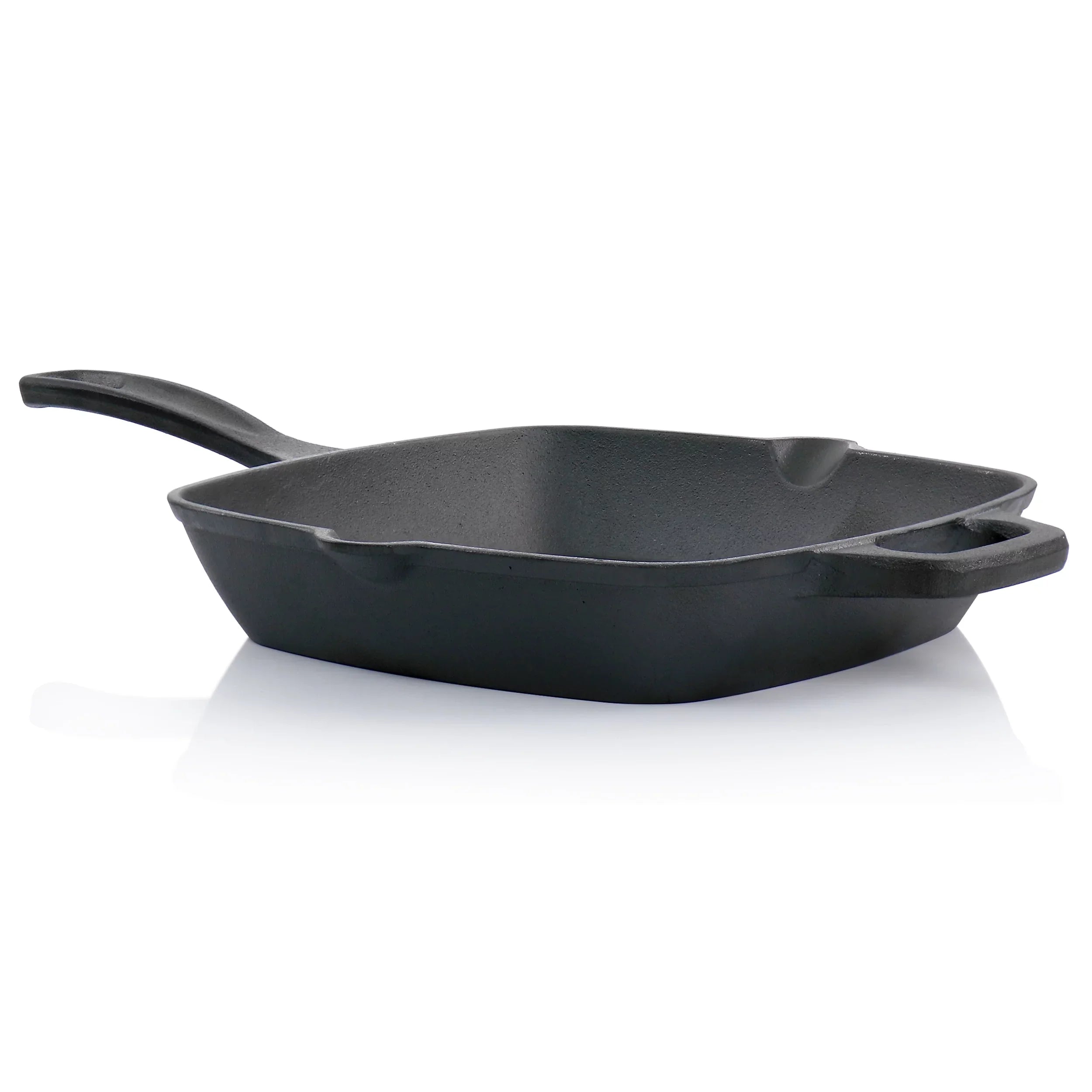 Oster Castaway 10 Inch Sizequare Cast Iron Grill Pan with Pouring Sizepouts