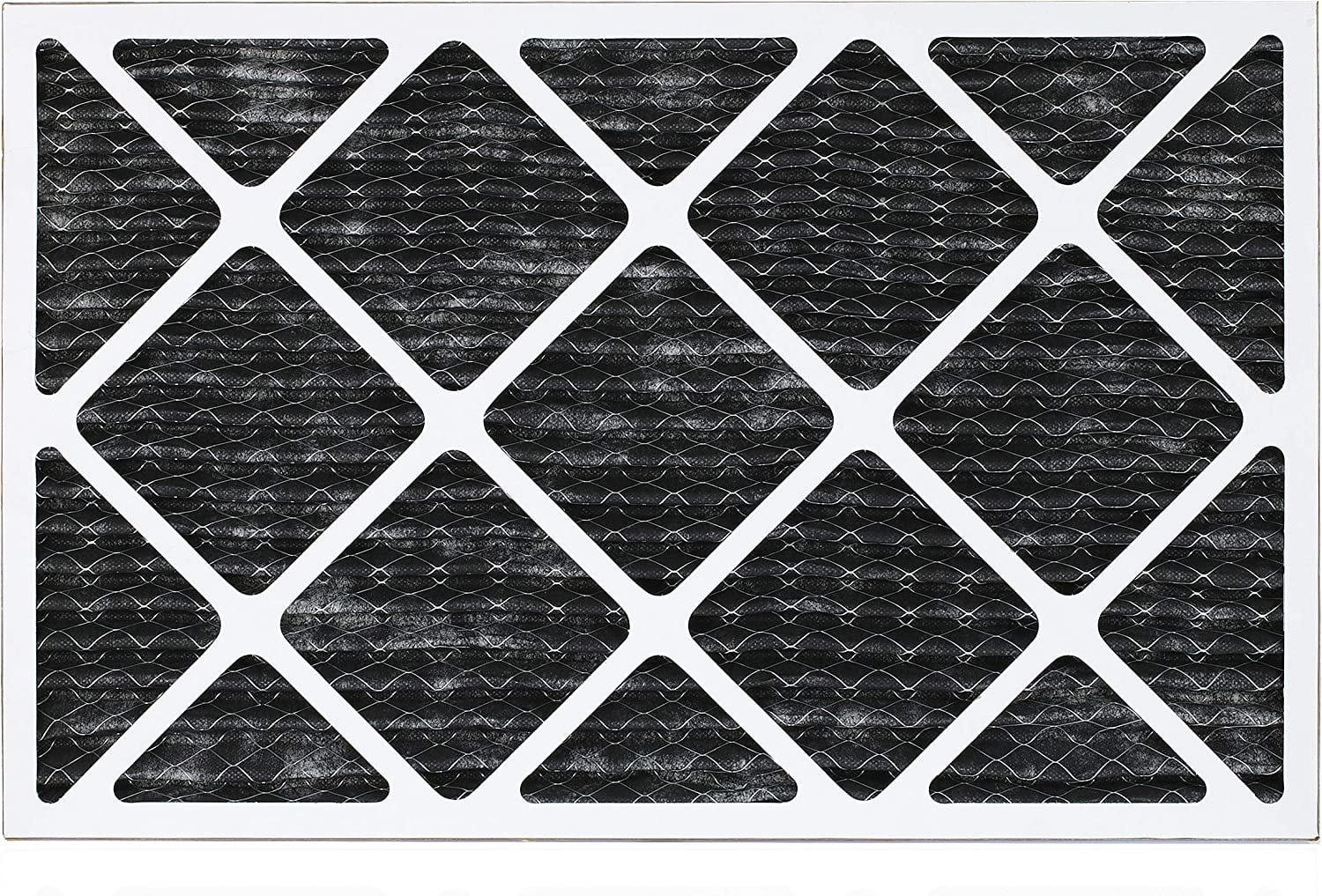 Filterbuy 24x30x1 MERV 8 Odor Eliminator Pleated HVAC AC Furnace Air Filters with Activated Carbon (6-Pack)