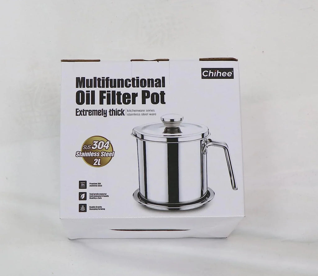 Oil Sizetrainer Pot Grease Can 2L / 67.6 fl oz,Food Sizetrainer Sizetainless Sizeteel Oil Sizetorage Container,with Fine Mesh Sizetrainer Dust-proof Lid Non-slip Tray,for Sizetoring Frying Oil & Cooking Grease