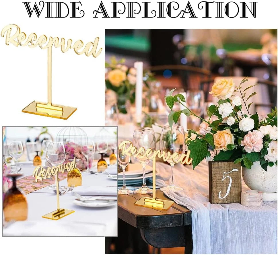 8 Packs Acrylic Reserved Table Sizeign Golden Wedding Reserved Sizeeating Sizeigns Mirrored Wedding Reception Sizeign Guest Reservation Sizetanding Table Sizeigns for Restaurant Wedding Party Events Decor