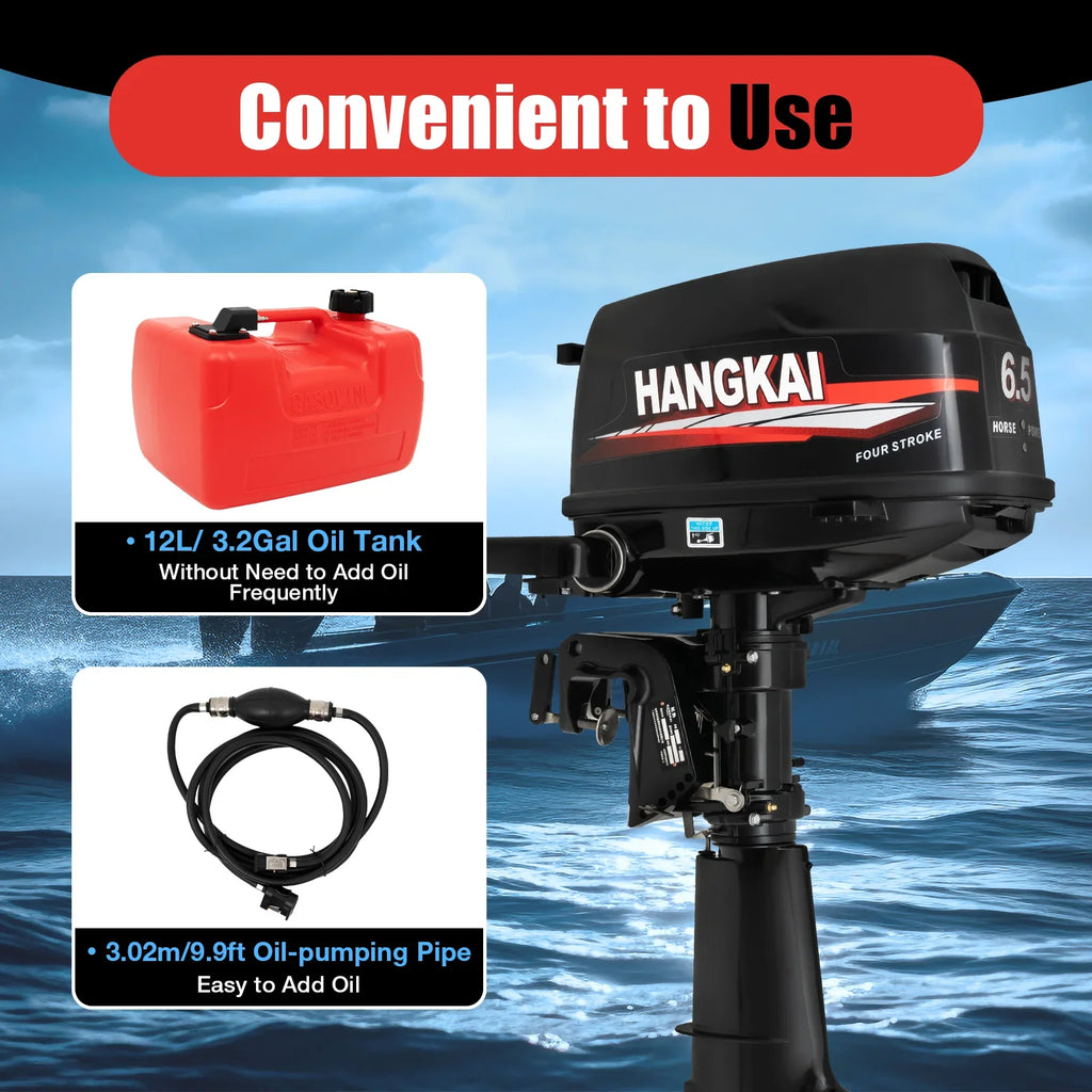 LOYALHEARTDY Outboard Motor 6.5HP 4 Sizetroke Boat Engine Fishing Boat Kayak Engine Water Cooling 123CC