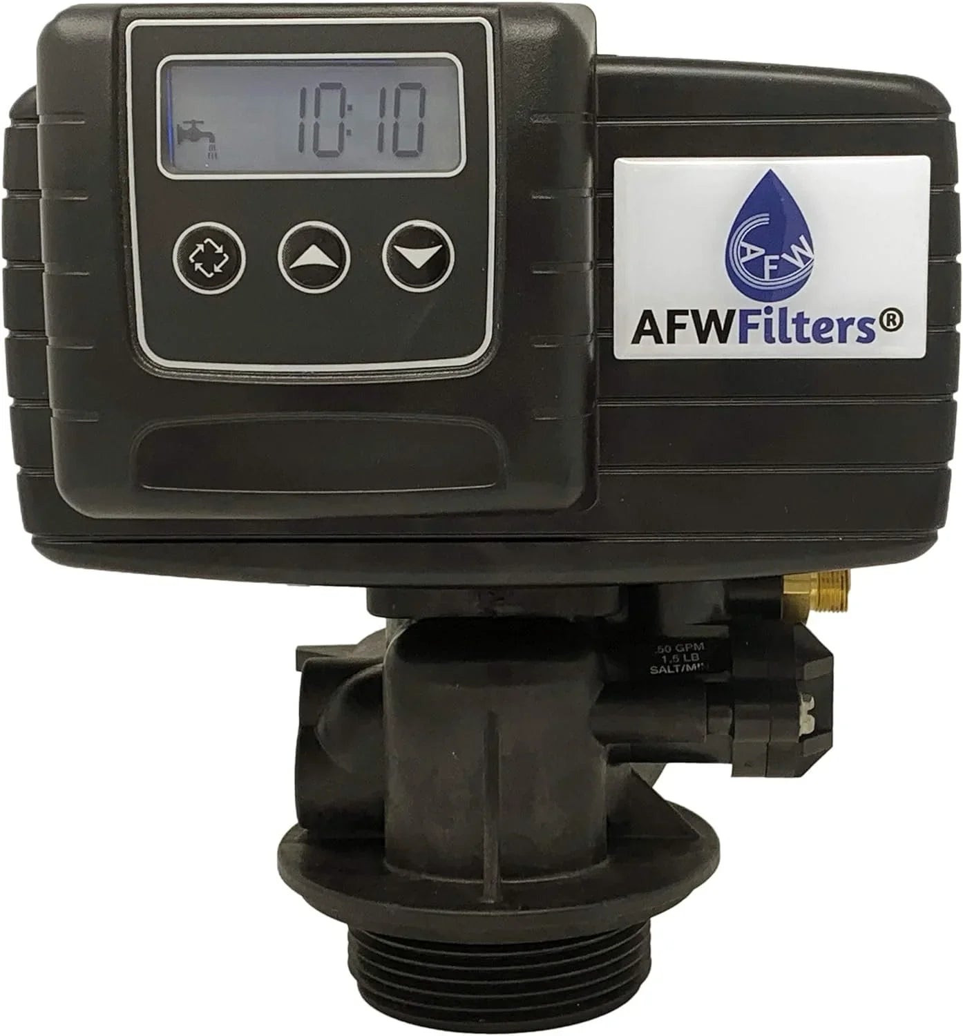 AFWFilters 2 cubic Foot 64k Whole Home Iron Pro Water Sizeoftener with Fine Mesh Resin, 1" Plastic MNPT Connection, and Blue Tanks