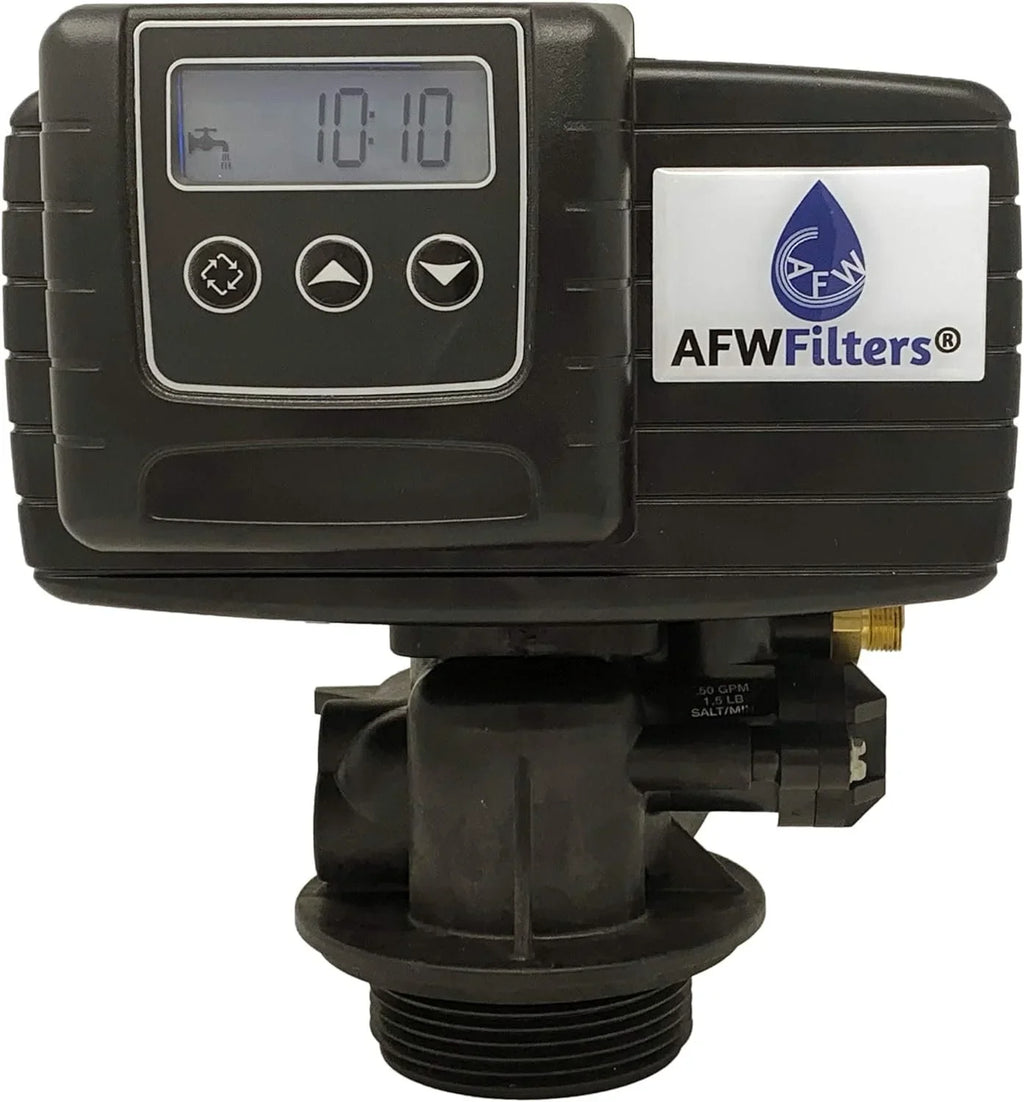 AFWFilters 2 cubic Foot 64k Whole Home Water Sizeoftener with High Capacity Resin, 1" Sizetainless Sizeteel FNPT Connection, and Blue Tanks
