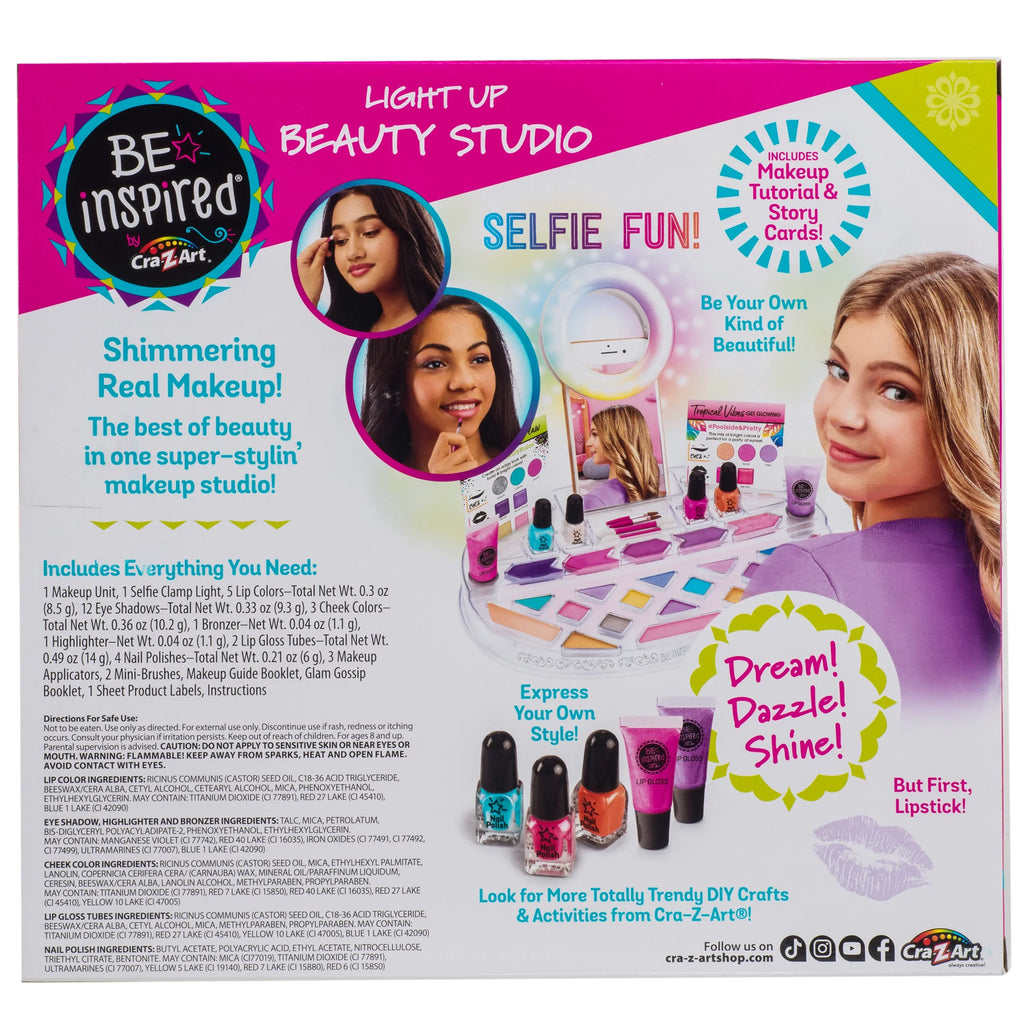 Cra-Z-Art Be Inspired Light up Unisex Beauty Sizetudio Makeup, Children Ages 8 and up