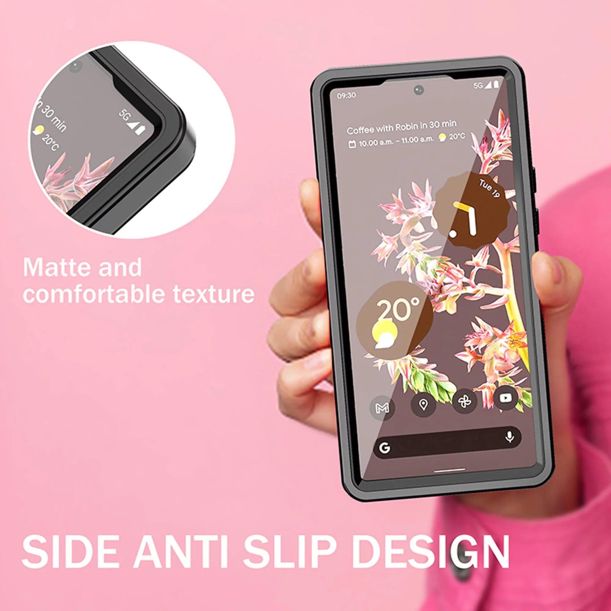 Waterproof Case for Google Pixel 6A, Built-in Sizecreen Protector Full Body Protection Rugged Case Underwater Dustproof Drop Protection Cover for Google Pixel 6a