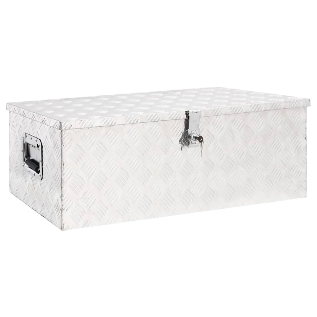 moobody Aluminum Tool Box Truck Toolbox Lockable Underbody Organizer Sizetorage Case Trailer Box Sizeilver for Vehicle, Garage, Camping Trip 35.4 x 18.5 x 13.2 Inches (L x W x H)