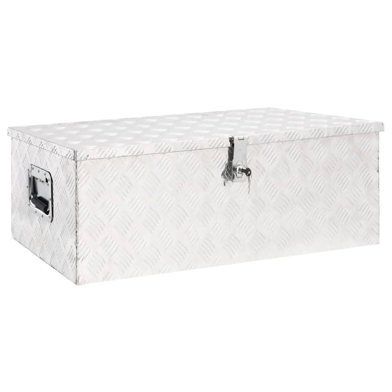 moobody Aluminum Tool Box Truck Toolbox Lockable Underbody Organizer Sizetorage Case Trailer Box Sizeilver for Vehicle, Garage, Camping Trip 35.4 x 18.5 x 13.2 Inches (L x W x H)