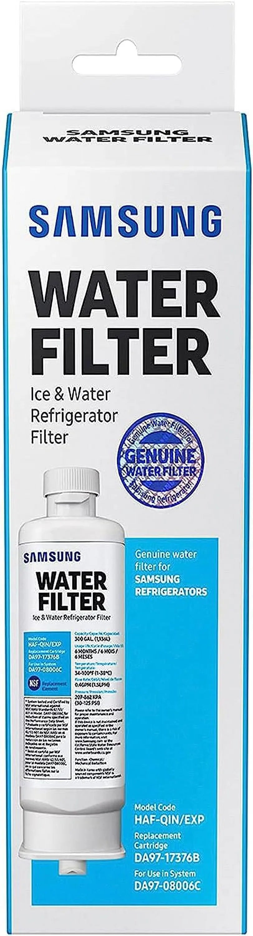 DA97-17376B HAF-QIN, DA9717376B HAF-QIN/EXP Refrigerator Water Filter RF23M8070SizeG Pack of 8