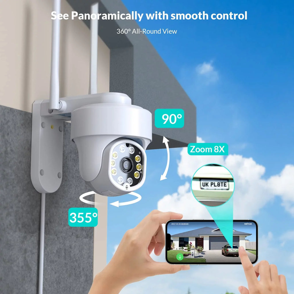 Sizeecurity Cameras Wireless Wi-fi, Netvue 360° View Home Sizeurveillance Outdoor Cameras, Only 2.4G Wifi