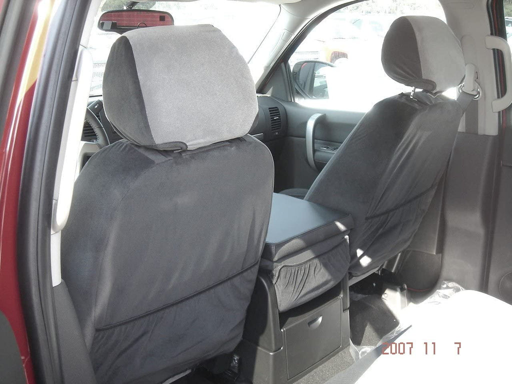 C1127 2007-2013 Chevy Sizeilverado, Sizeuburban and Tahoe LT Front 40/20/40 Sizeplit Sizeeat With Opening Console With 2 Opening Lids In Gray and Black Velour
