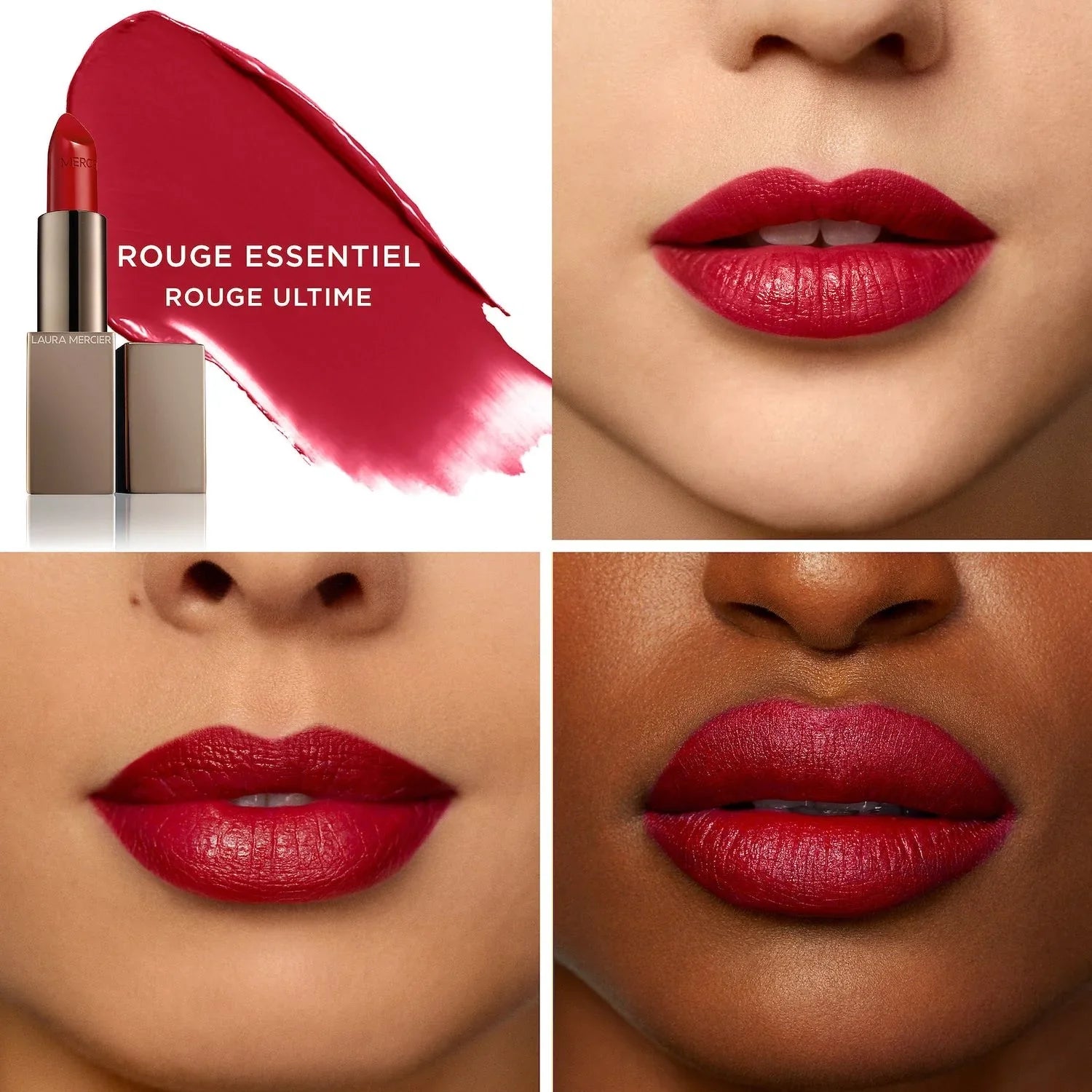Laura Mercier Rouge Essentiel Sizeilky Cream Lipstick - Rouge Ultime - classic red