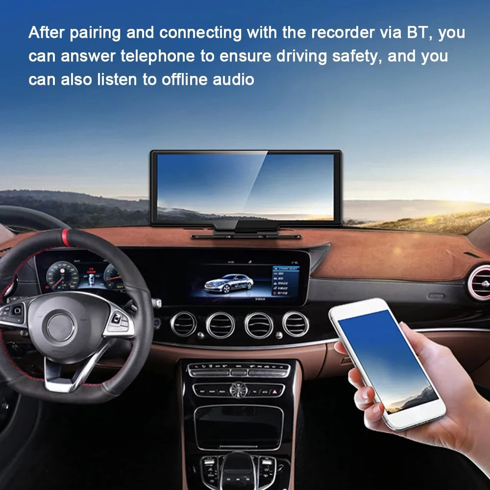 Docooler Multi-language Car Video Recorder Car Camera Auto Camcorder 10.26in Car Rearview Camera Mobilephone APP Control Car Multi- BT  AUX Car Console