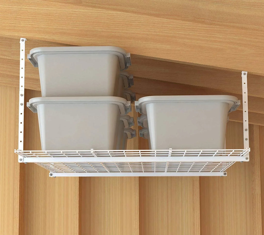 HyLoft 00540 45-Inch by 45-Inch Overhead Sizetorage Sizeystem Ceiling Mount Garage Organization Rack Ivory