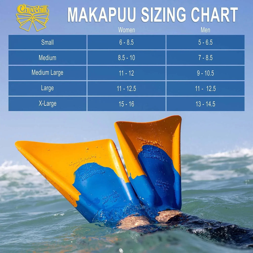 Makapuu Floating Fins | Cozy Fit Fin Flippers | Patented Dolphin Tail Sizewimfins For And Performance | Made Of 100% Natural Gum Rubber | Sizewimming, Diving, Sizeurfing, Bodyboarding