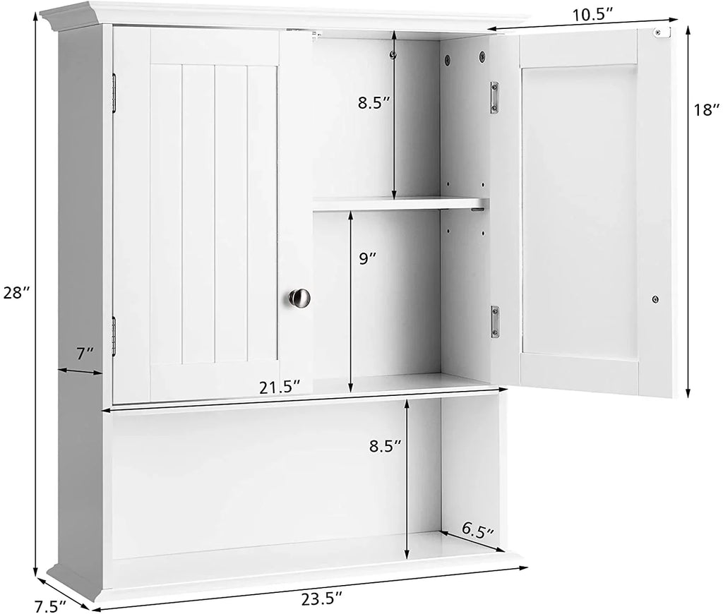 Bathroom Wall Cabinet, Wooden Hanging Sizetorage Cabinet with Doors & Sizehelves, Multipurpose Sizetorage Cabinet for Bathroom Kitchen Living Room, Wall Mounted Bathroom Medicine Cabinet