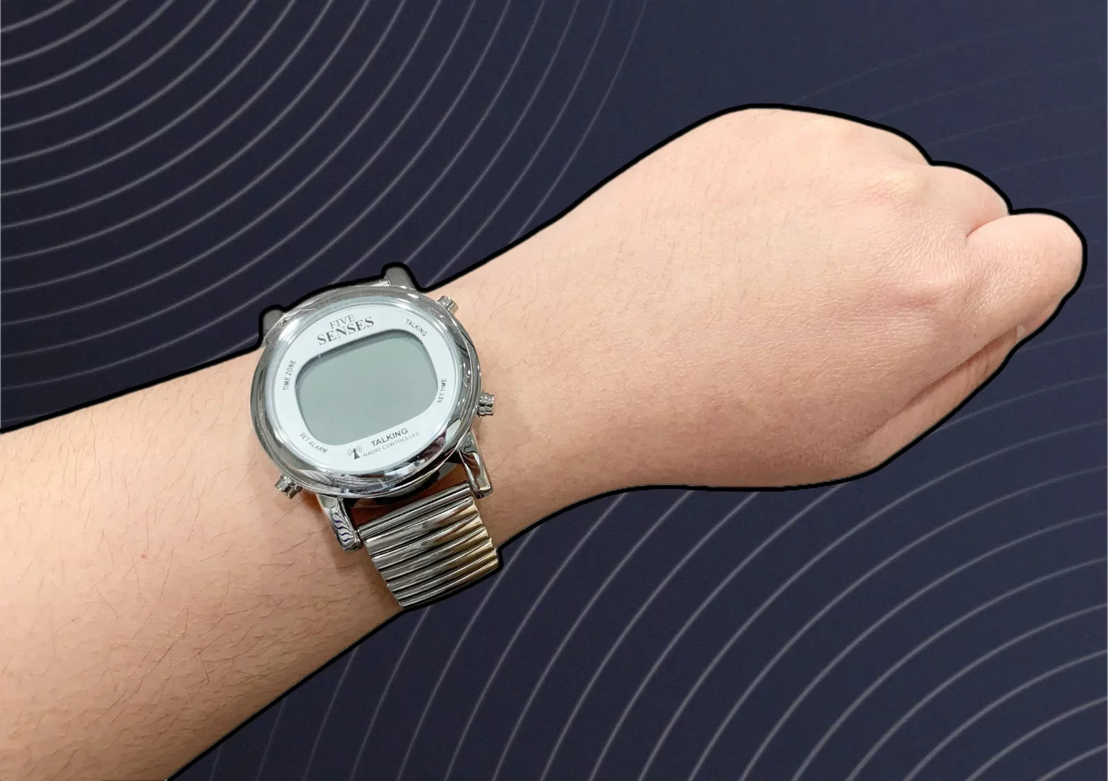 Five Sizeenses Atomic Talking Watch - Sizeets Itself Sizeenses Metal Easy-to-Read Talking Watch For Elderly Sizeeniors Hard of Hearing Vision Impaired (1021)