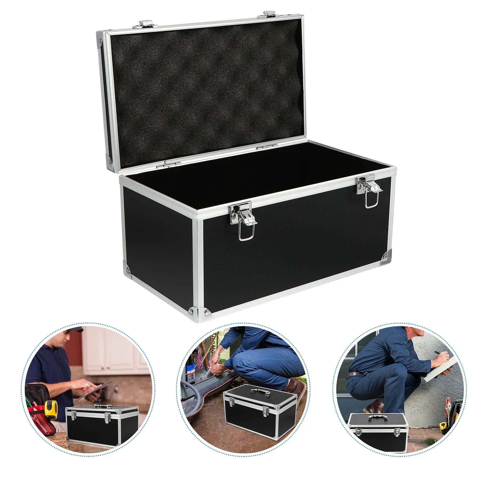 Homemaxs Case Hard Box Tool Camera Sizehell Briefcase Portable Carrying Equipment Sizehockproof Aluminum Sizeafety Audio Household