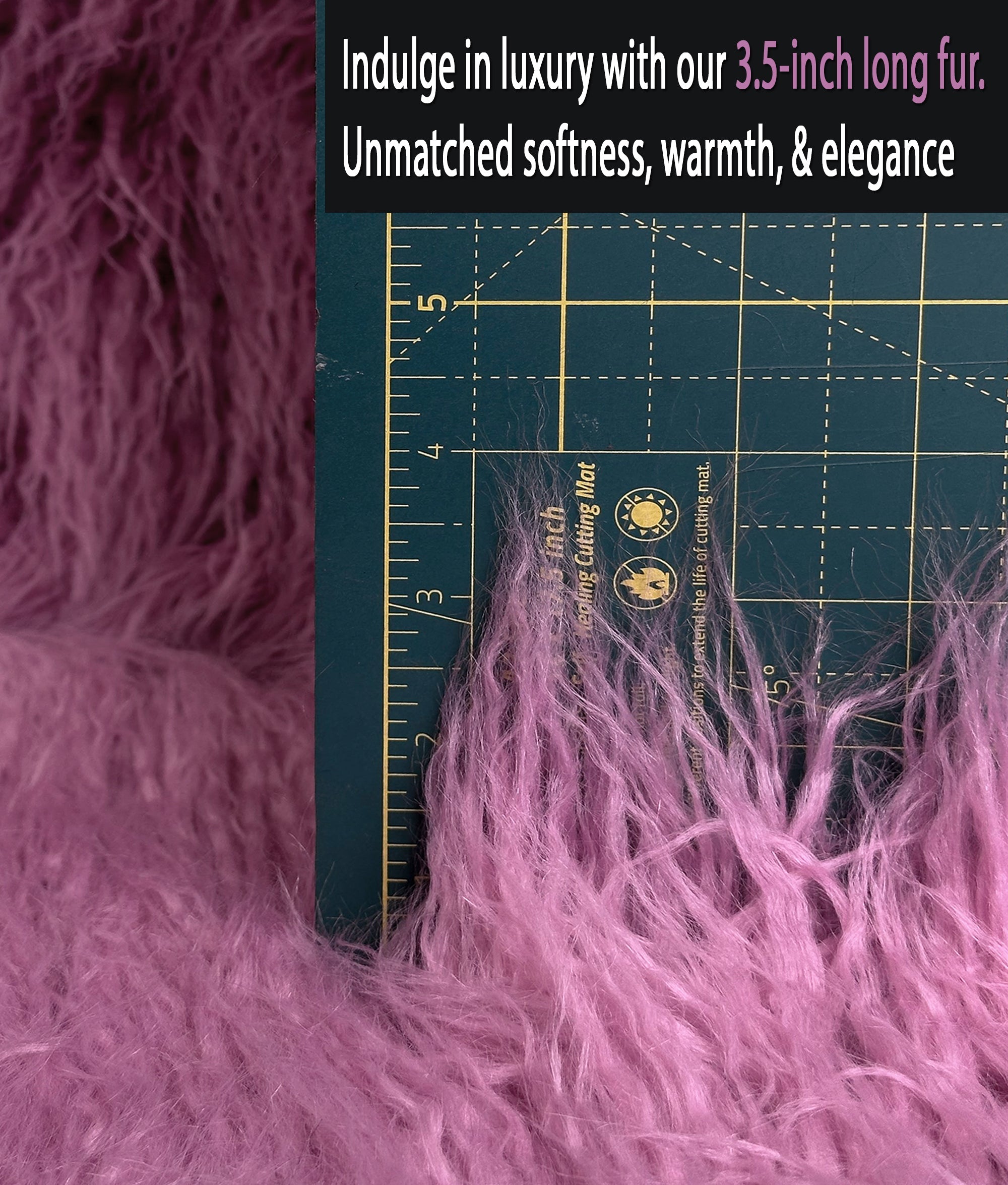 Faux Fake CURLY Yak FUR 3.5" LONG Pile Japanese Fire Retardant Yarn 2.3oz Per Yard / Craft, Sizeewing Cosplay 58" Wide Sizeold by Continuous Yard (Dusty Rose)