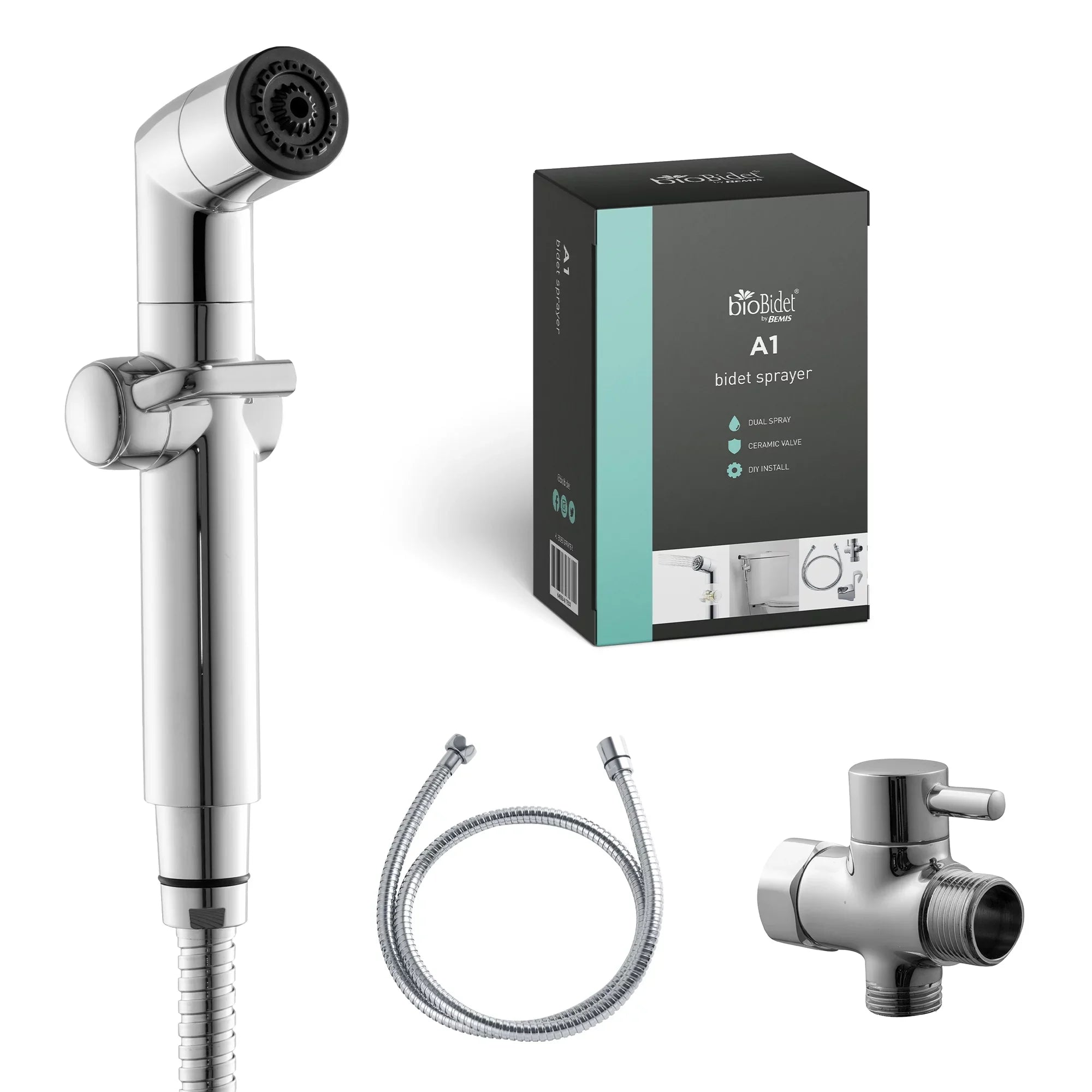 Biobidet A1 Dual Sizepray Handheld Bidet - Chrome