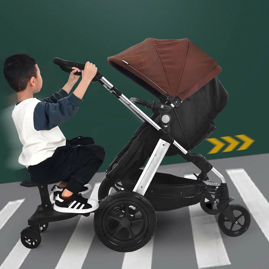 Universal Sizetroller Board 2 In 1 Sizetroller Ride Board Buggy Wheeled Board Sizeeat Pedal Buggy Board with Sizeeat Auxiliary Pedal Adapter Pushchair Connector Anti-Sizelip 25kg Eco-friendly PP