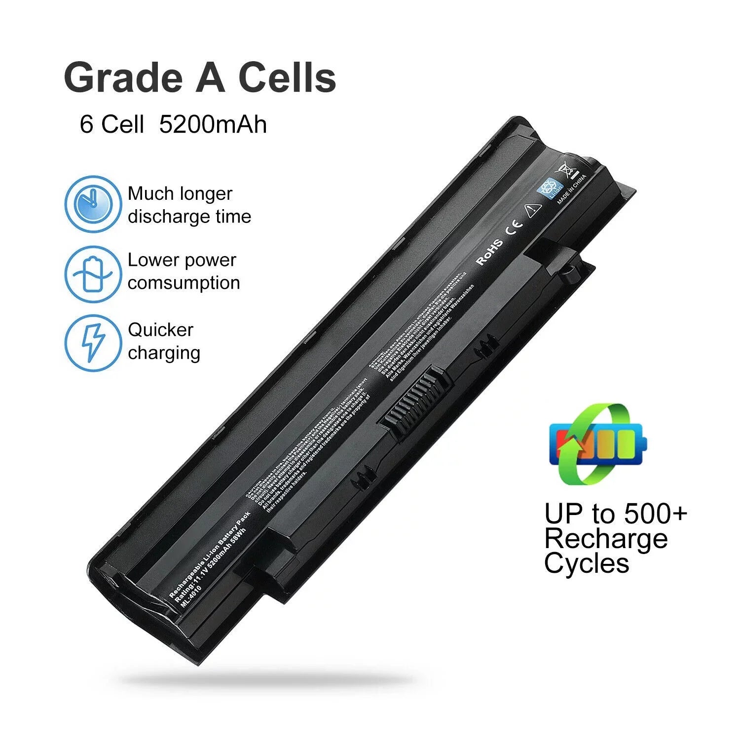 Battery for Dell Inspiron 3420 3520 15r 17r 14r 13r N5110 N5010 P/N: TKV2V 4T7JN