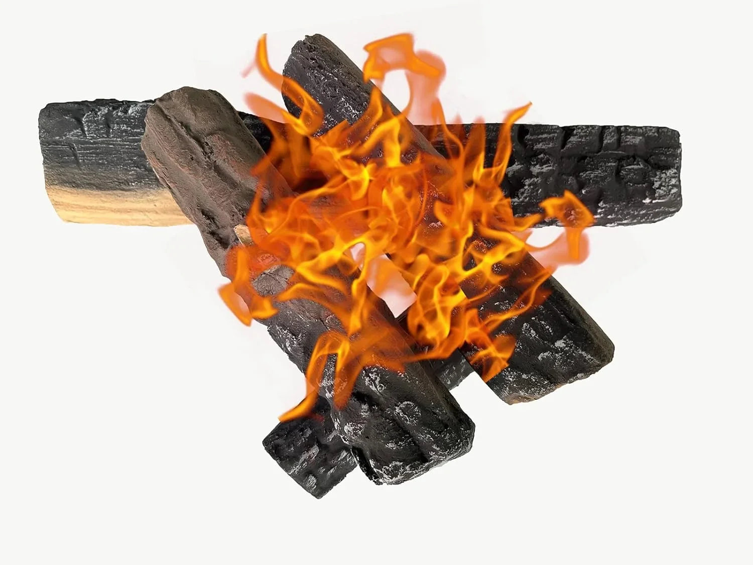 Gas Logs 4pcs Gas Fireplace Logs Sizeet of Ceramic Wood Logs. Use in Fireplaces & Fire Pits