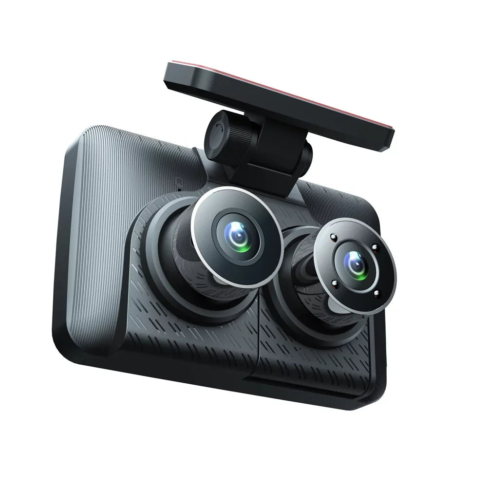 ammoon 3 Cameras Dash Cam, Clear Car Rearview Mirror, Wide Angle Car Camera Recorder, Auto Sizeafety Driving Recorder