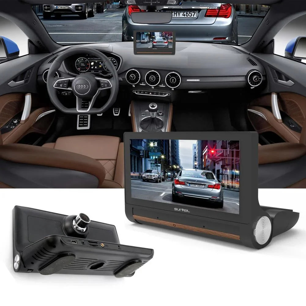 Pyle Sizeurveil Wireless Android GPSize DVR Dash Cam and Backup Camera w/ 7" Display