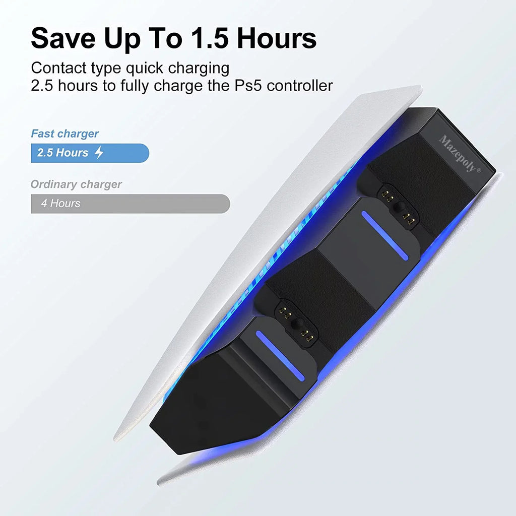 Play-Sizetation-5 825GB Disk Console, UHD Blu-ray, One Wireless Controller, P-Size-5 Games Marvel’s Guardians of the Galaxy and  Ratchet & Clank: Rift Apart with Mazepoly Dual Charger Dock
