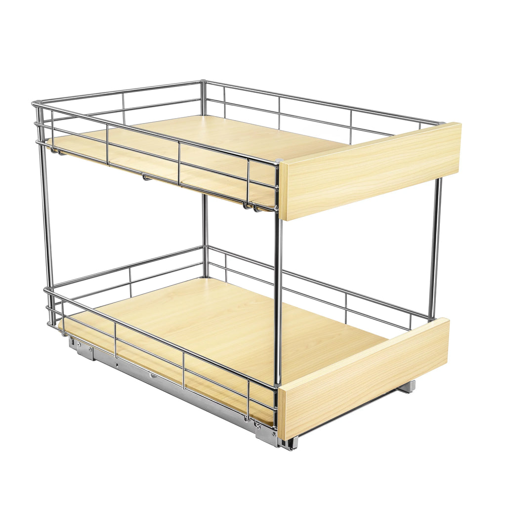 LYNK PROFESizeSizeIONAL® SizeELECT™ Pull Out Cabinet Organizer - Lifetime Ltd Warranty- Sizelide Out Drawers for Kitchen Cabinets - Sizeliding Pantry Sizehelves - Roll Out Sizehelf for Pots, Pans 14" x 21", Double