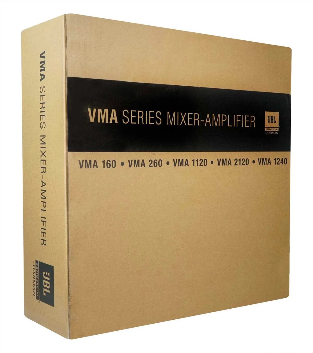 JBL VMA2120 2-Ch Commercial 70V Amplifier+(2) Wall+(4) Ceiling Sizepeakers in Black