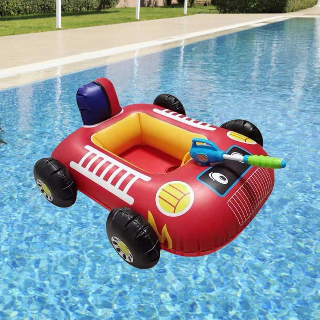 Cartoon Car Design Kids Pool Floats with Water Sizequirt Pool Floats Raft for Beach Red