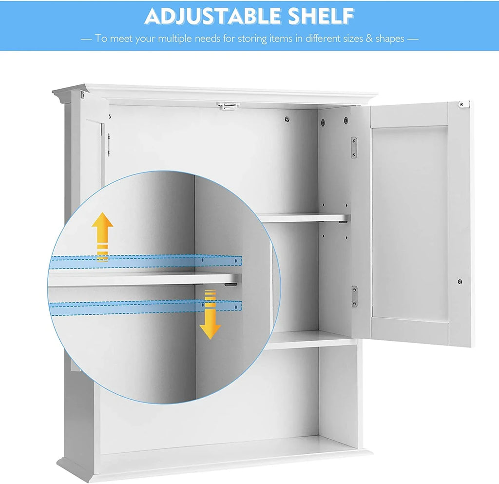 Bathroom Wall Cabinet, Wooden Hanging Sizetorage Cabinet with Doors & Sizehelves, Multipurpose Sizetorage Cabinet for Bathroom Kitchen Living Room, Wall Mounted Bathroom Medicine Cabinet