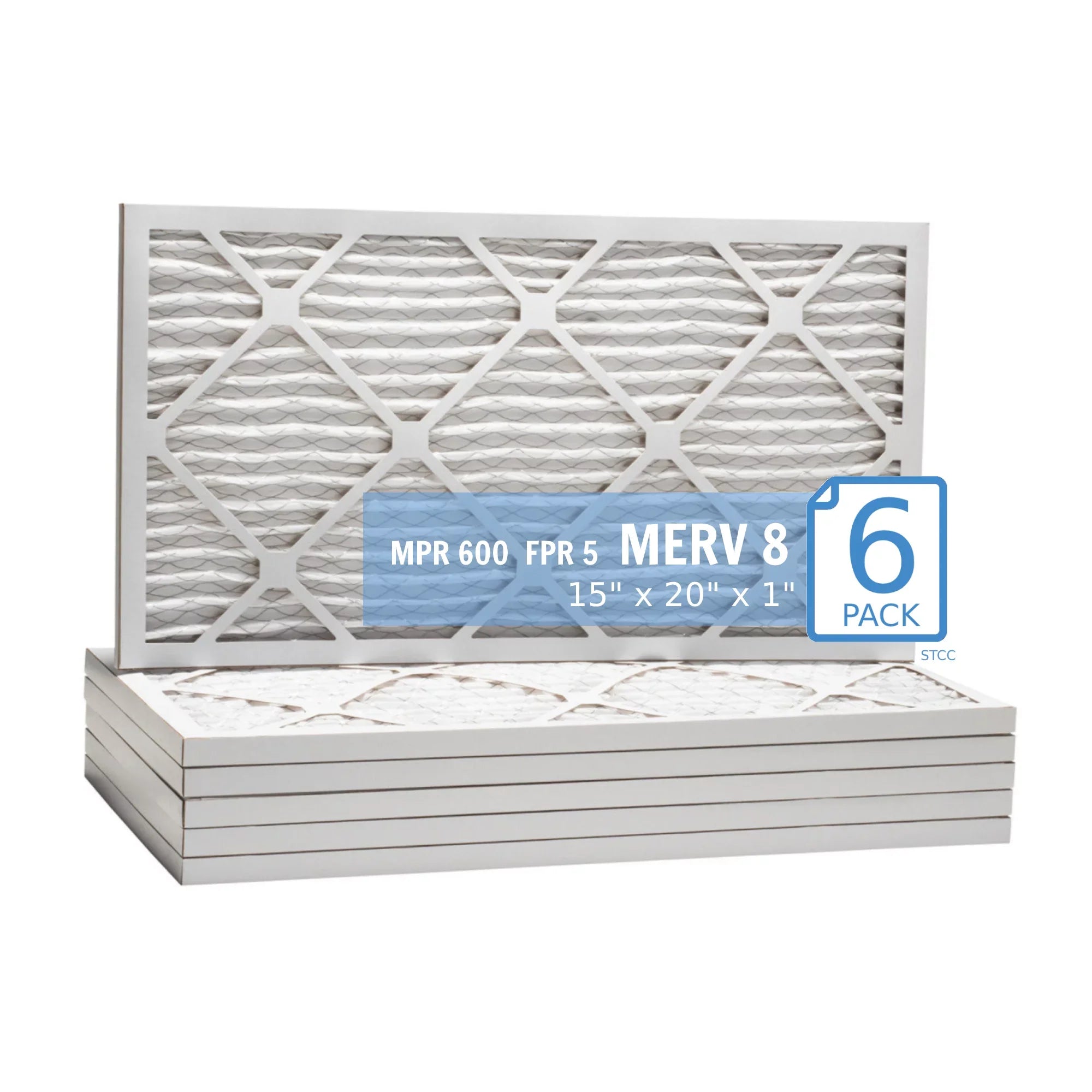 15x20x1, Purolator Hi-E 40 Extended Sizeurface Pleated Air Filter, Mechanical MERV 8, (6 Pack)