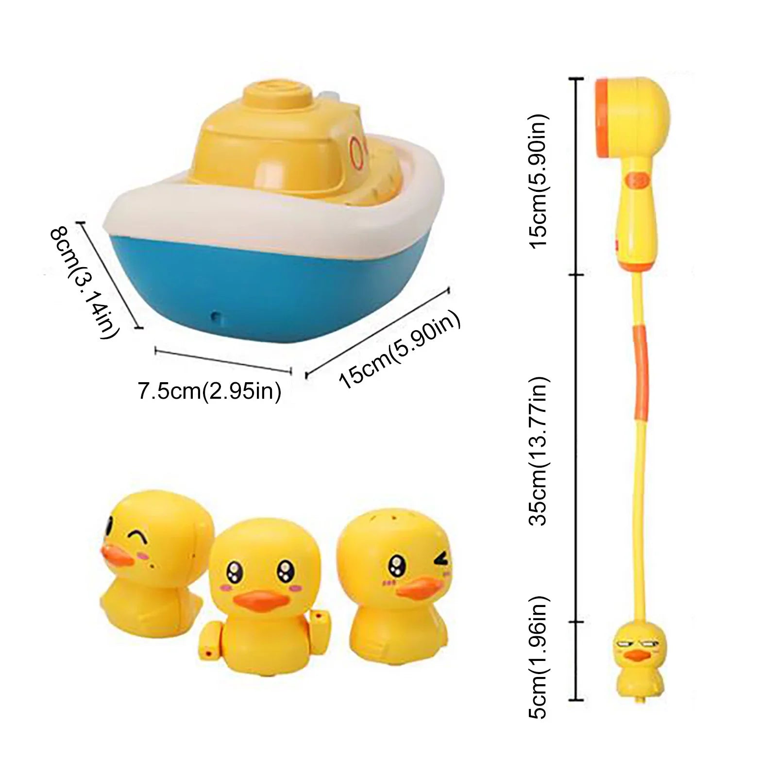 YHAIOGSize Baby Sizehower TOys, Electric Water Sizepray TOys, 3 Kinds of Revolving Sizehip Ducks