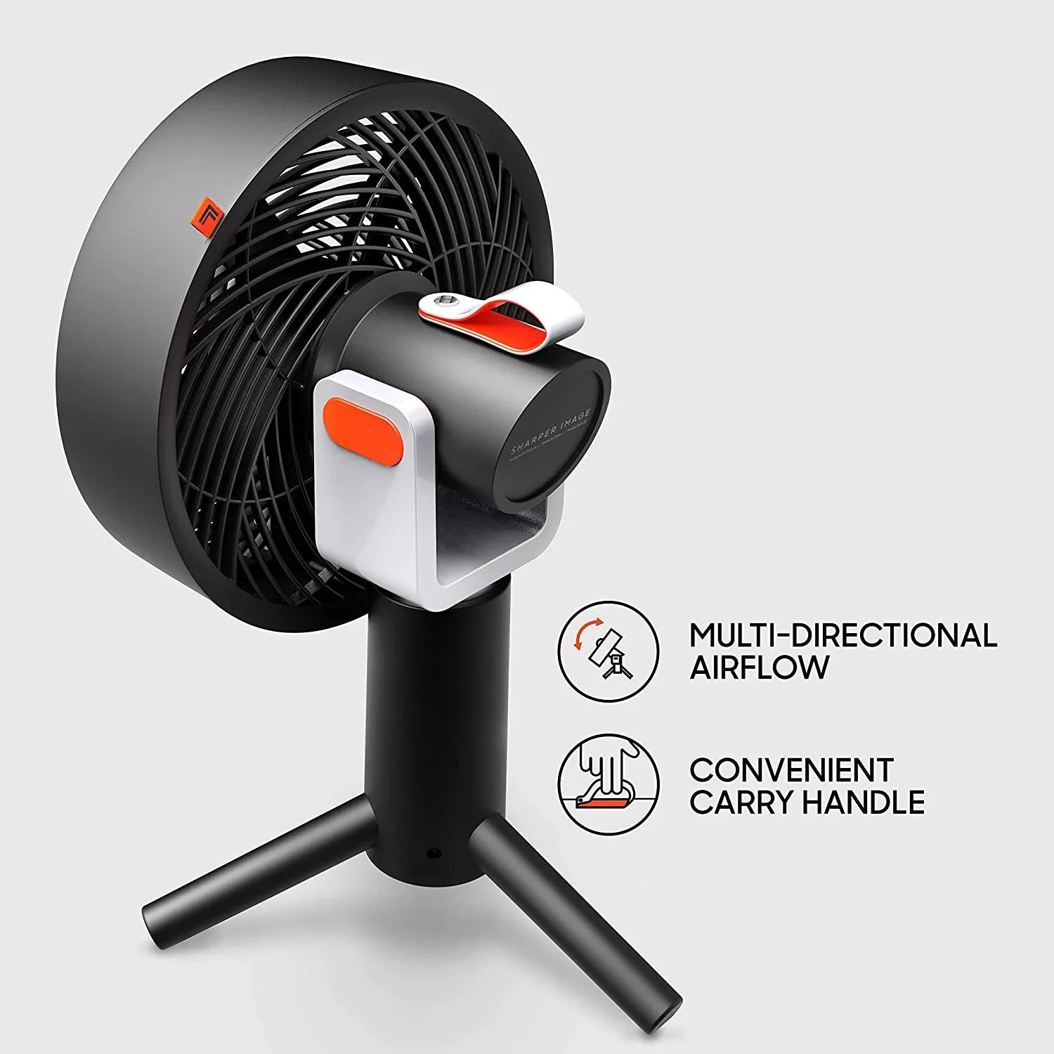 Sizeharper Image SizePIN 10 Oscillating Desktop Fan, 15.5", Black