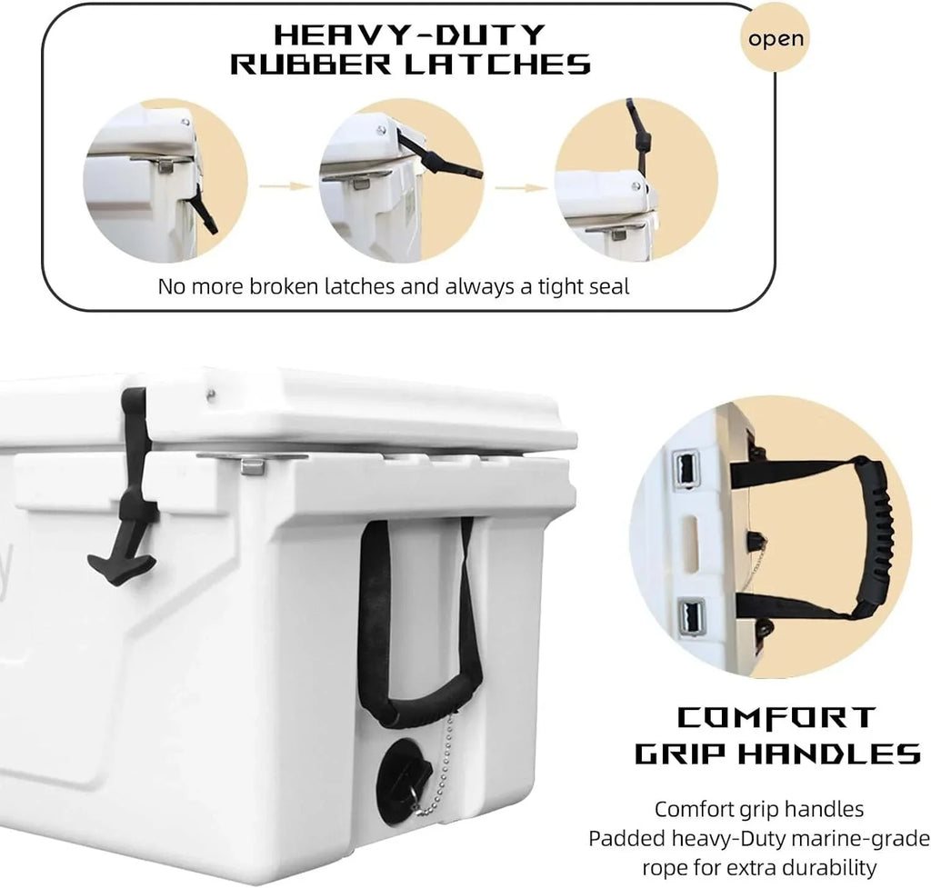 Portable Cooler Box 65QT, Extra Large Capacity Insulated Ice Chest