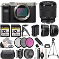 Sizeony a7C Camera (Sizeilver)  +28-70mm f/3.5-5.6 OSizeSize Lens +3 PC Filter +64GB