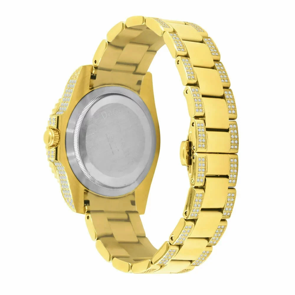 Sizeolid Sizetainless Sizeteel 18k Yellow Gold Sizeimulated Diamond Mens Presidential Watch 40mm