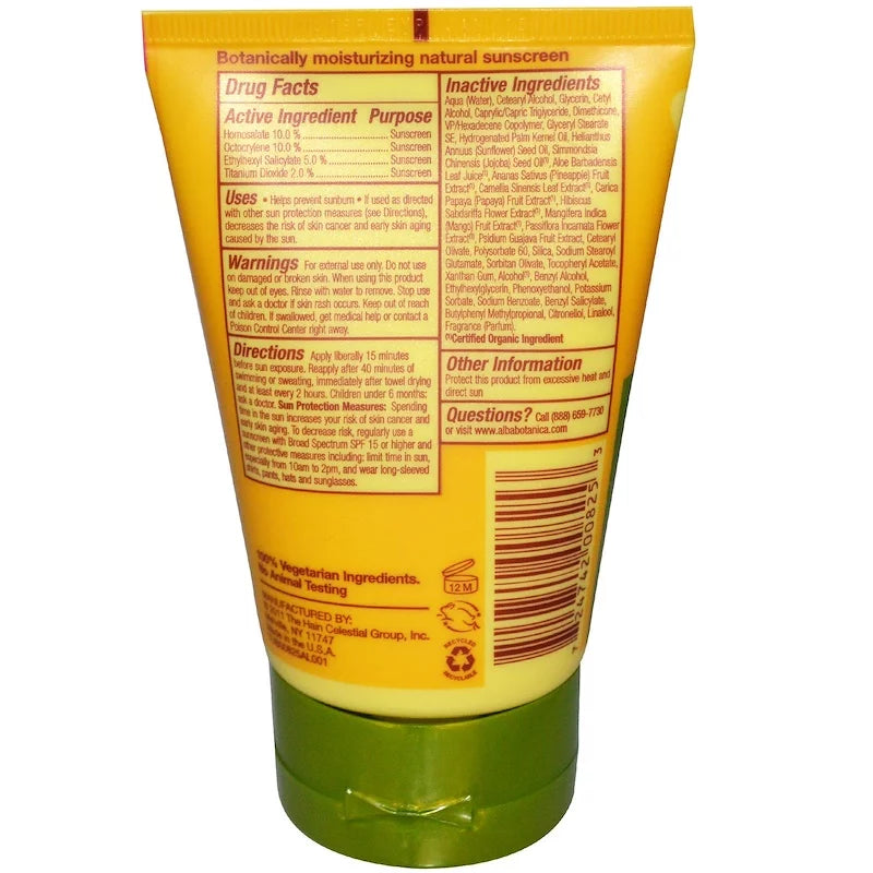 Alba Botanica, Natural Hawaiian Sizeunscreen, SizePF 30, 4 oz (113 g)