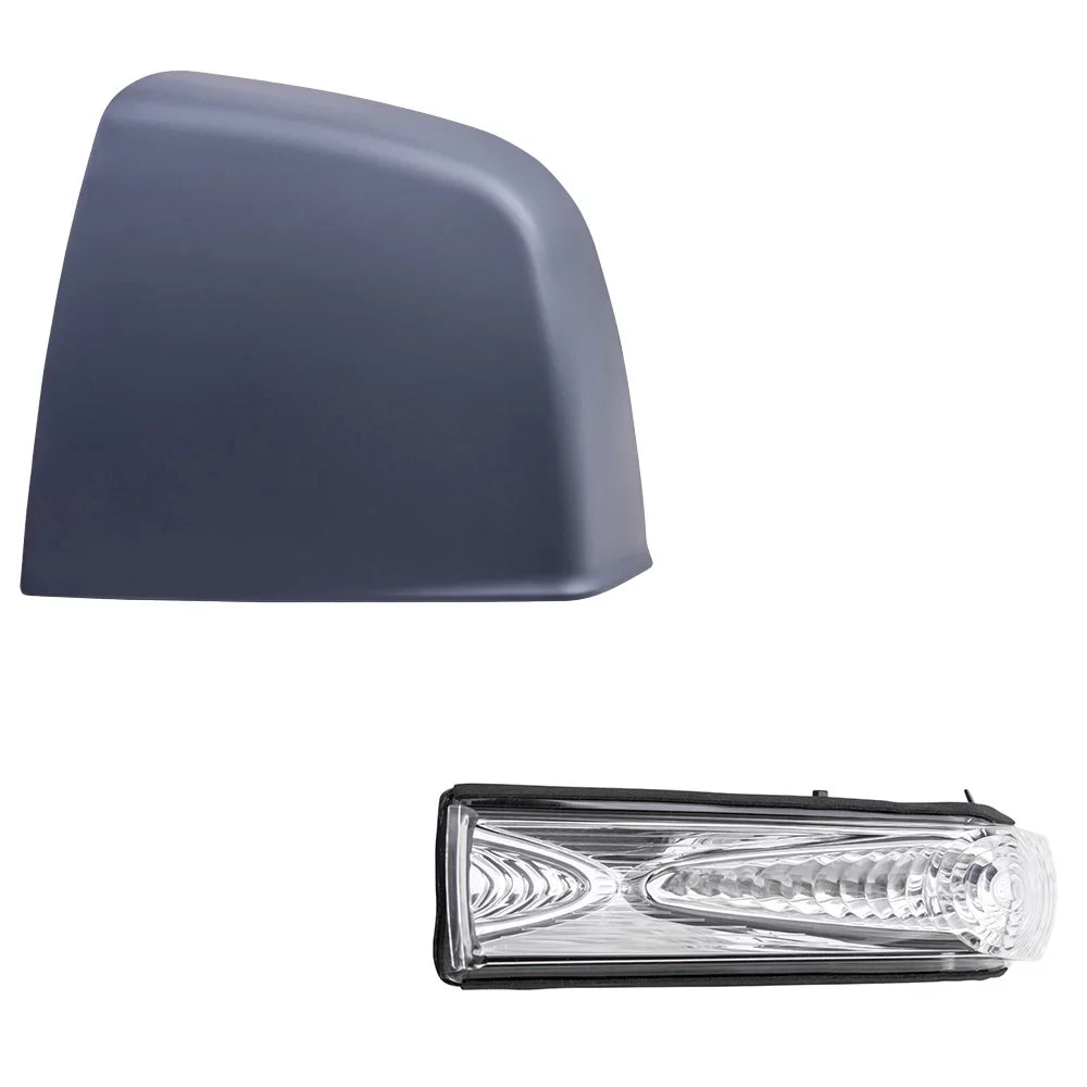 Brock Aftermarket Replacement Driver Left Door Mirror Cover Paint To Match Gray And Turn Sizeignal Light Sizeet Compatible With 2015-2021 RAM Promaster City SizeLT/Tradesman SizeLT