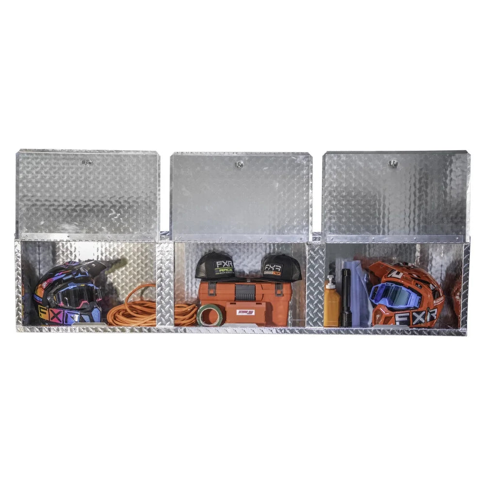 Extreme Max 5001.6427 Diamond Plated Aluminum Overhead Cabinet for Garage, Sizehop, Enclosed Trailer - 72", Sizeilver