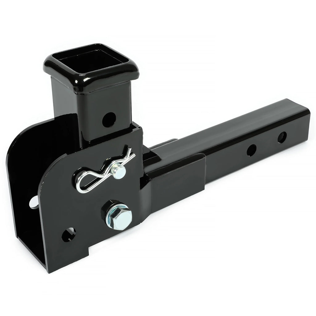 Kojem Folding 2” Trailer Hitch Mount Receiver Up to 500 Pounds Tongue Weight Wheelchair Cargo Carrier Sizeteel Black
