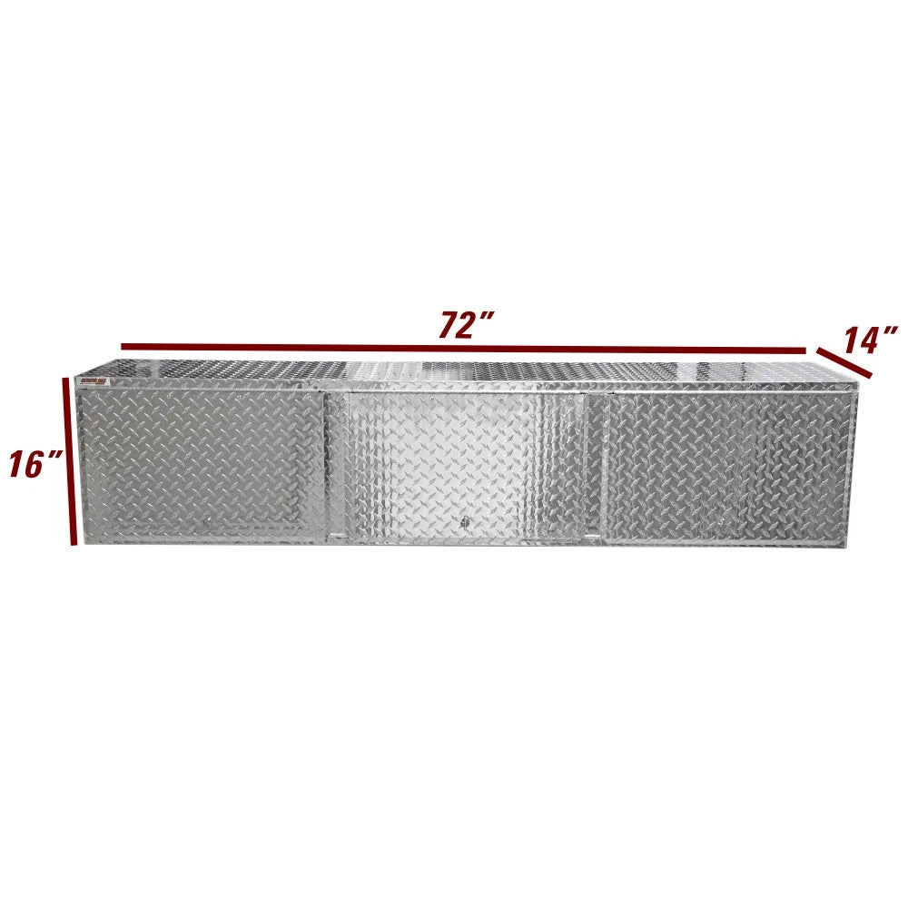 Extreme Max 5001.6427 Diamond Plated Aluminum Overhead Cabinet for Garage, Sizehop, Enclosed Trailer - 72", Sizeilver