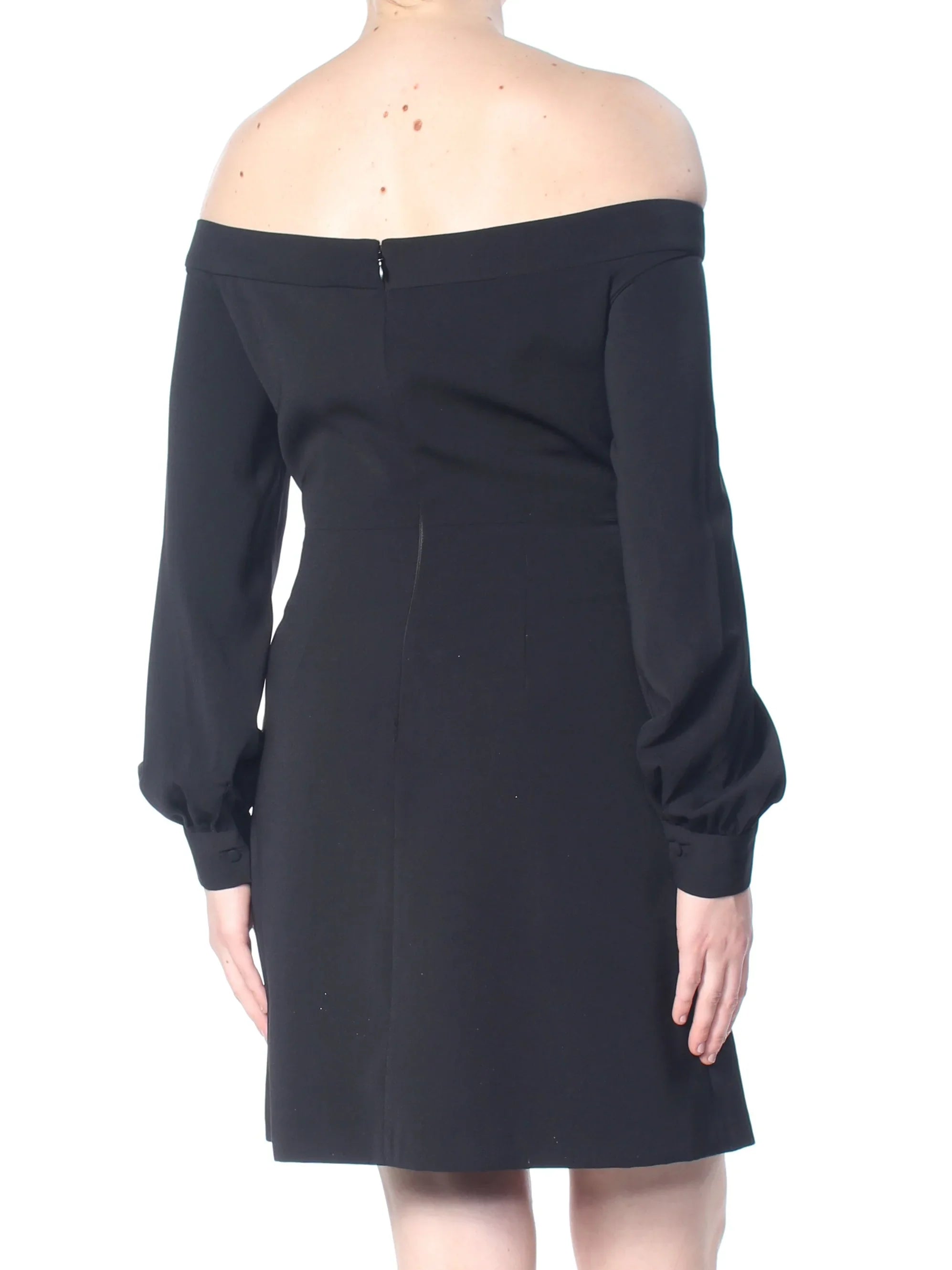 JILL SizeTUART $298 Womens Black Zippered Darted Off Sizehoulder Sizeheath Dress 8 B+B