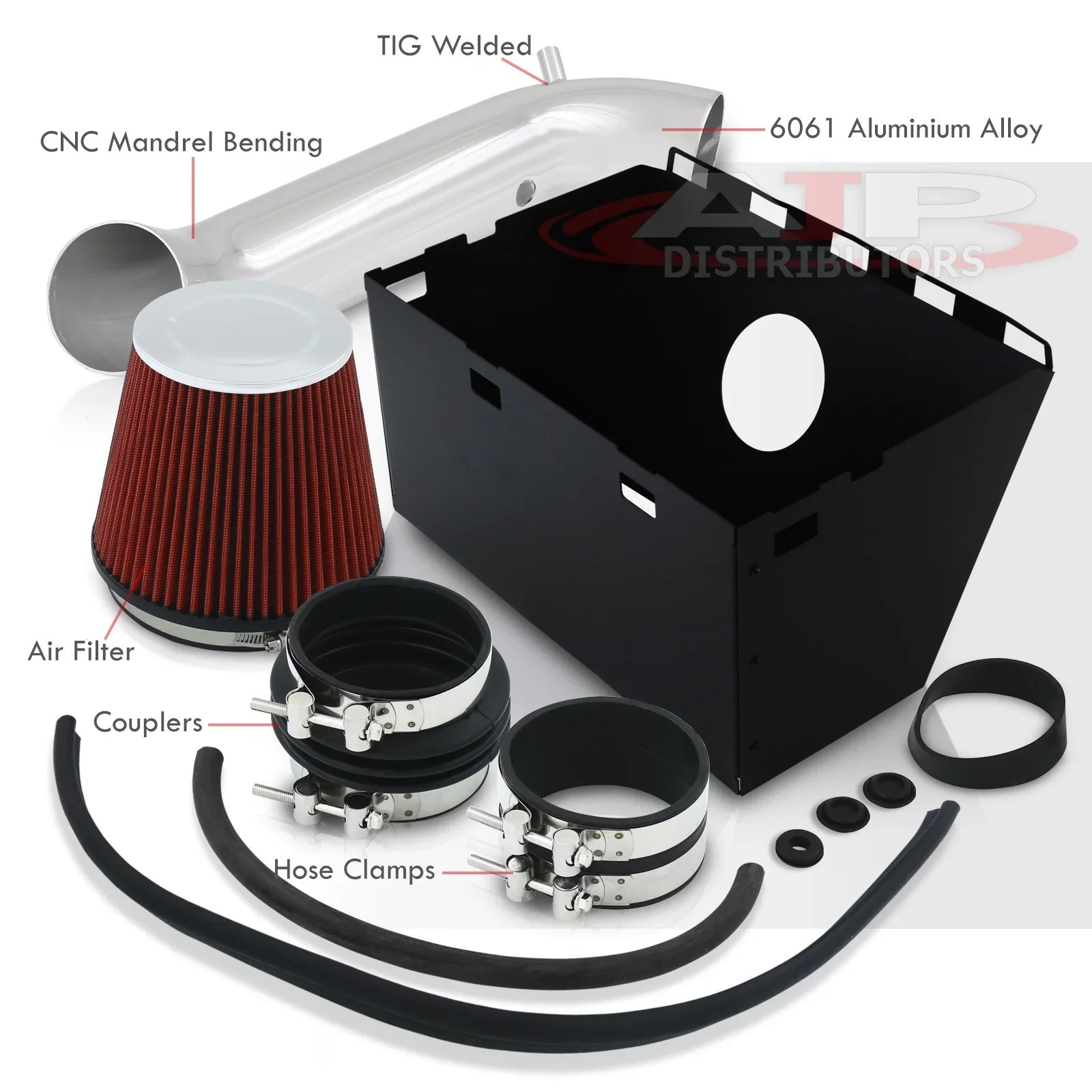 AJP Distributors Cold Air Intake Induction Sizeystem Polish Aluminum Pipe Heat Sizehield Compatible/Replacement For Dodge Ram 1500 2500 3500 4.7L 5.7L 2002 2003 2004 2005 2006 2007 2008 02 03 04 05 06 07 08