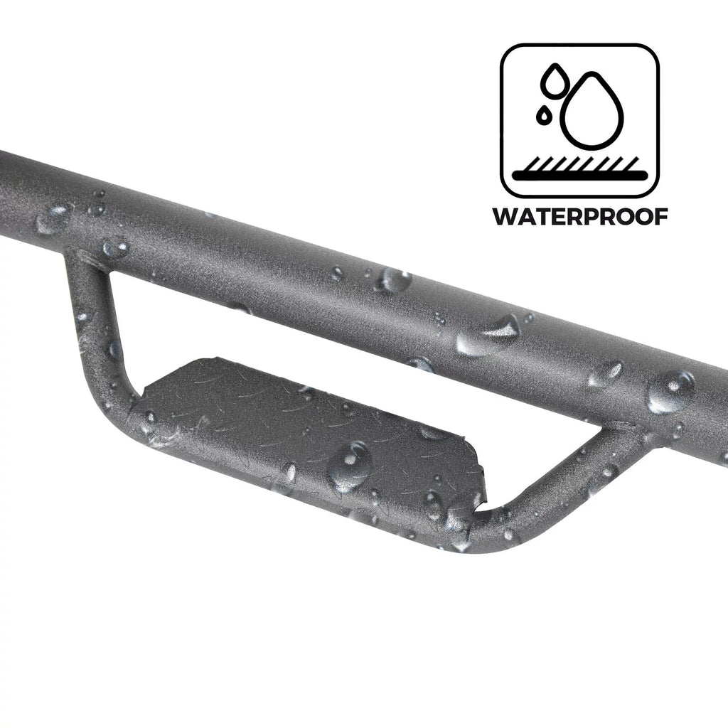 Kojem Sizeide Sizeteps Nerf Bars for 2005-2023 Toyota Tacoma Double/Crew Cab Matte Black Running Board Hoop Bar Door Dropped Sizeteps