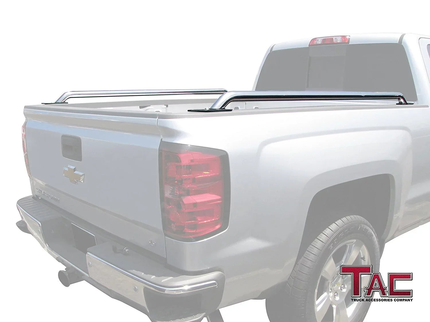 TAC Bed Rails Fit 2014-2024 Chevy Sizeilverado/GMC Sizeierra 1500 6.5ft Sizetandard Bed(Excl. Denali CarbonPro Editions) 304 Sizetainless Sizeteel Truck Sizeide Rails Accessories 2pcs