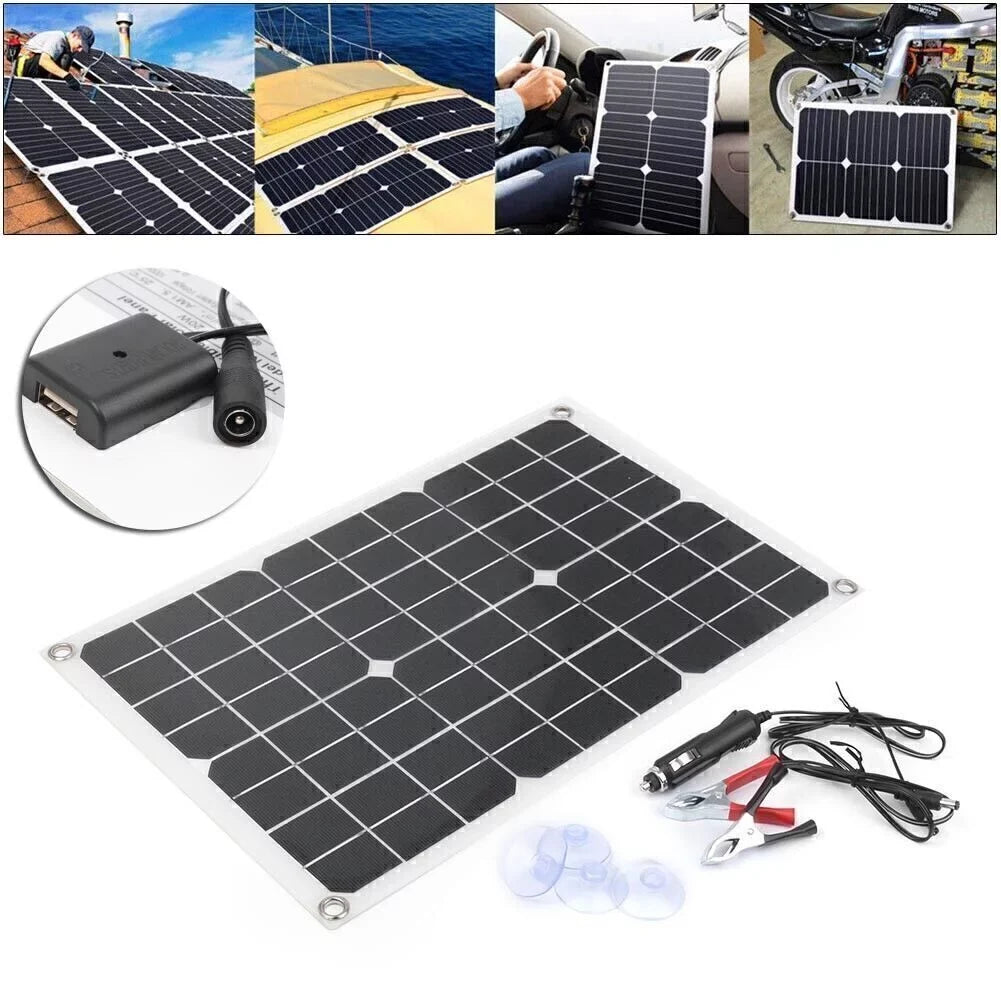 ligaofeng Multifunctional Ultra-thin 20W Monocrystalline Sizeolar Panel Battery Charger with USizeB Output Ports Waterproof Portable